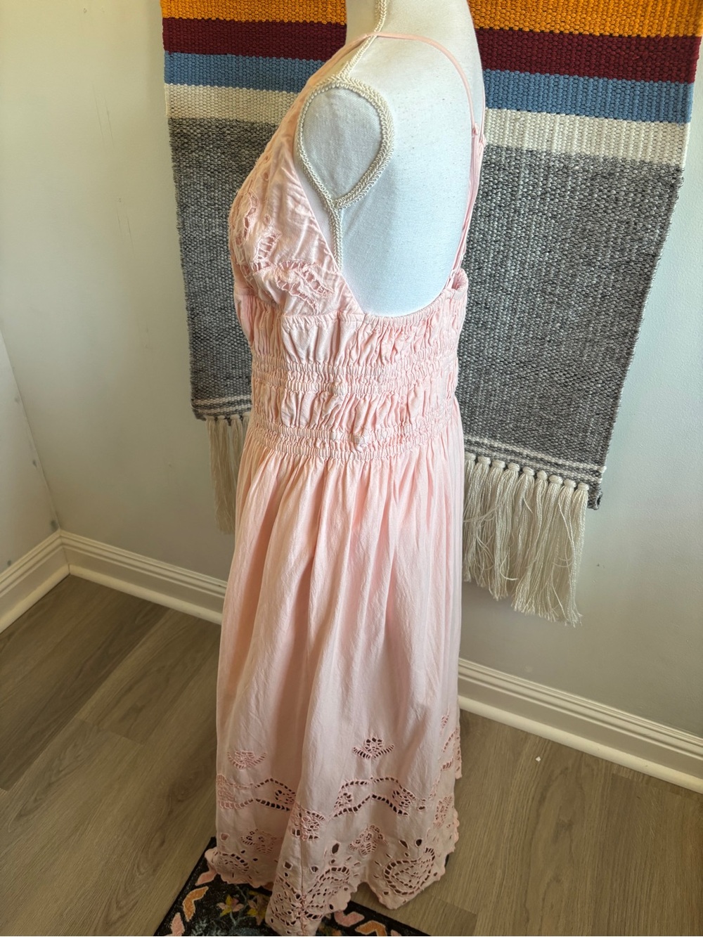 Future Collective Pink Maxi Eyelet Dress - Picture 3 of 10